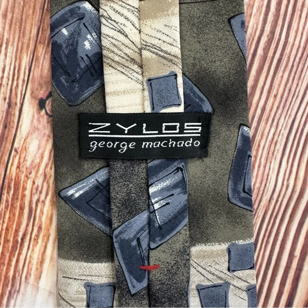 Zylos george machado Stylish Geometric Patterned Tie 100% Silk